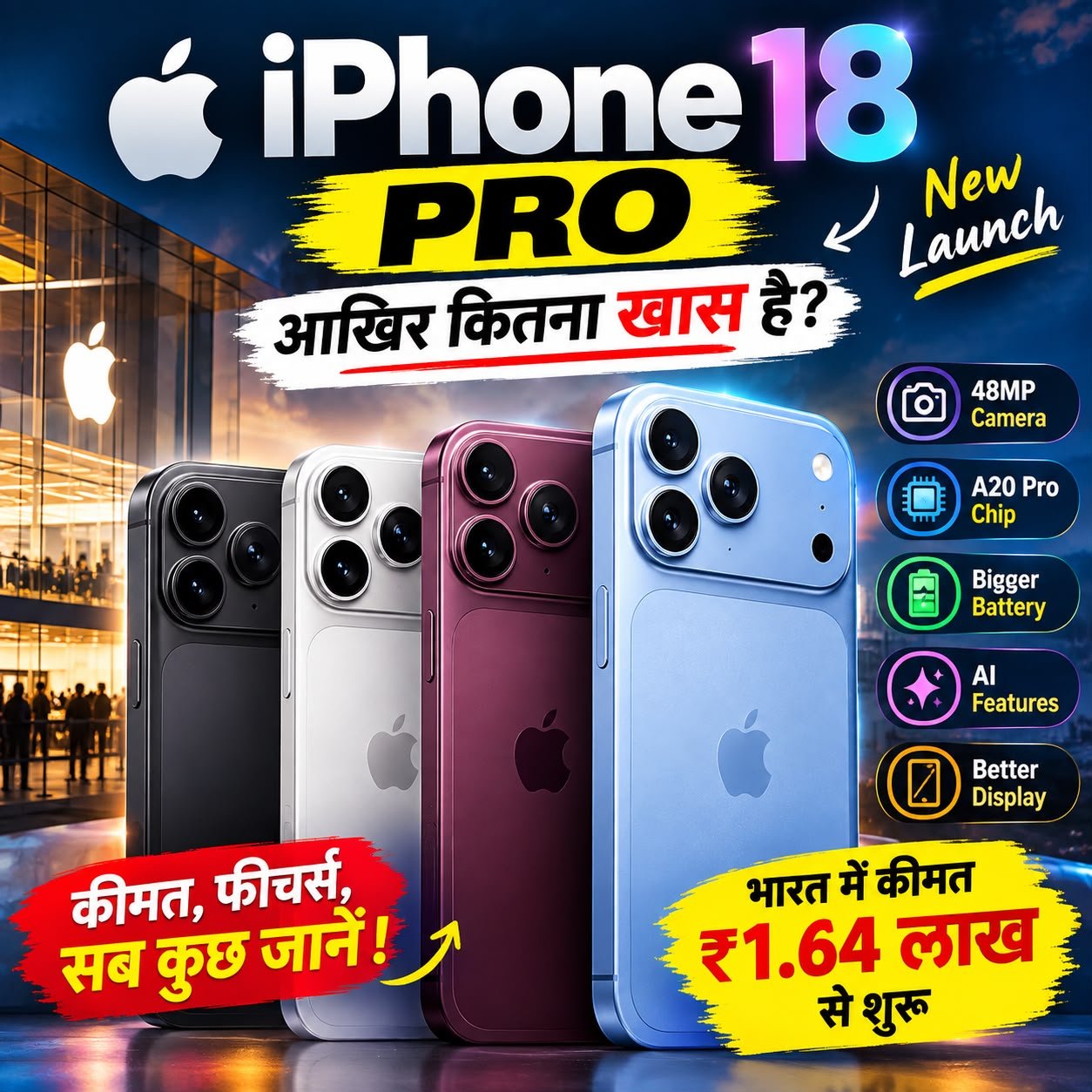 iPhone 18 Pro: ₹1.64 लाख का नया iPhone