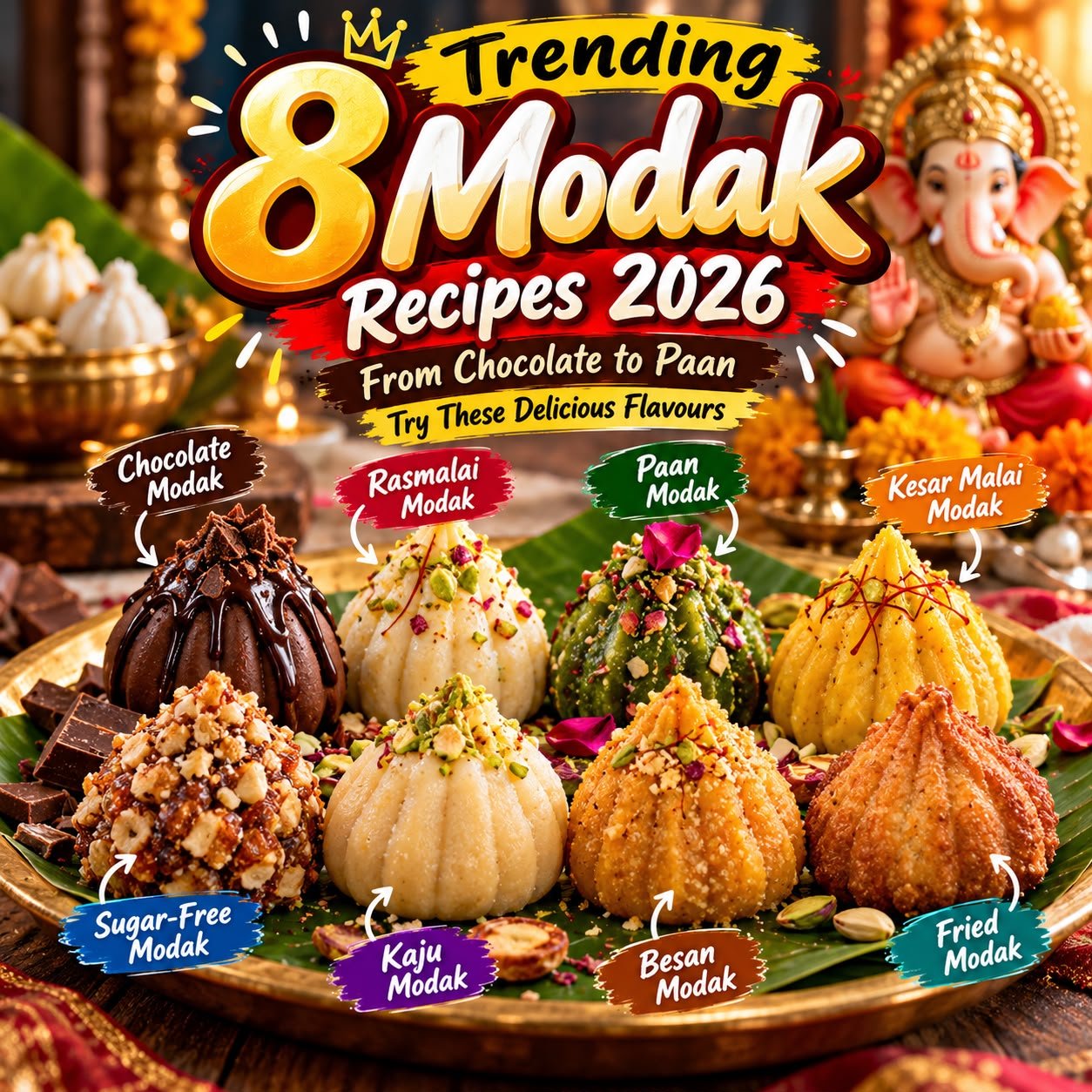 8 Trending Modak Recipes 2026: From Chocolate to Paan, Try These Delicious Flavours